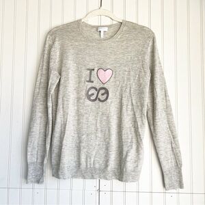 ESCADA Sport Size S  Gray I Love Escada Crew Neck Lightweight  Sweater